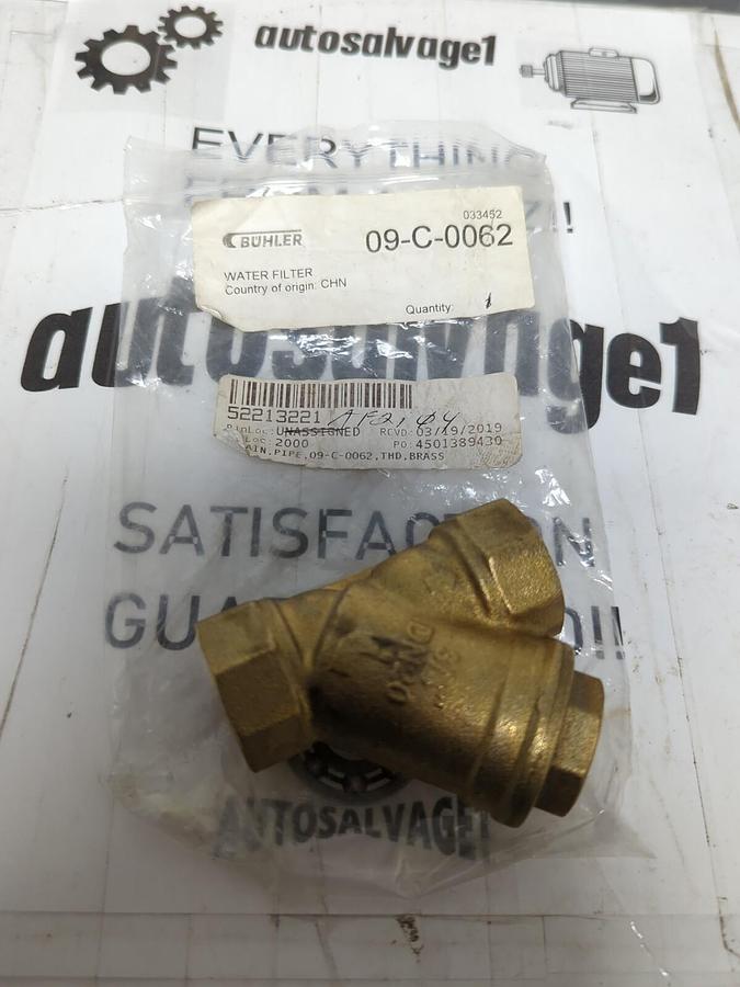 BUHLER,09-C-0062,WATER FILTER/STRAINER DN20 3/4 INCH NPT BRASS NOS