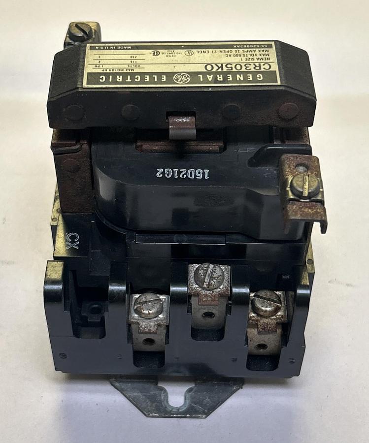 Used GENERAL ELECTRIC,CR305KO,MAGNETIC CONTACTOR SIZE 1 30A 600V