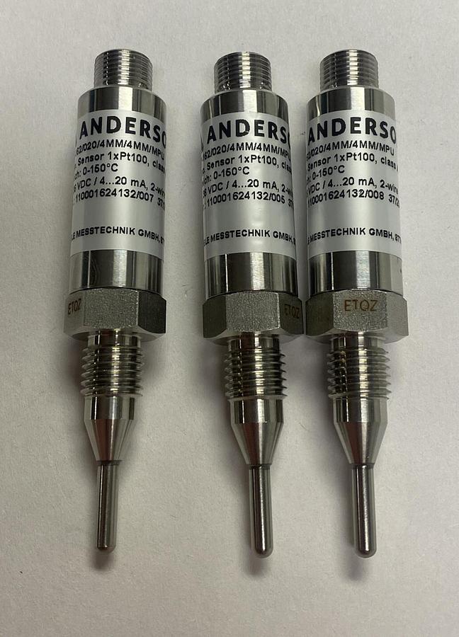 ANDERSON-NEGELE,TFP-162/020/4MM/4MM/MPU,TEMPERATURE SENSOR LOT OF 3 NEW NO BOX