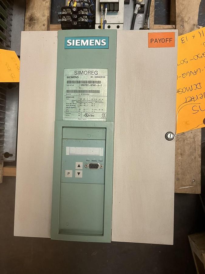 Used SIEMENS,6RA7030-6FV62-0,SIMOREG 6RA70 DC MASTER CONVERTOR 500VDC 100A