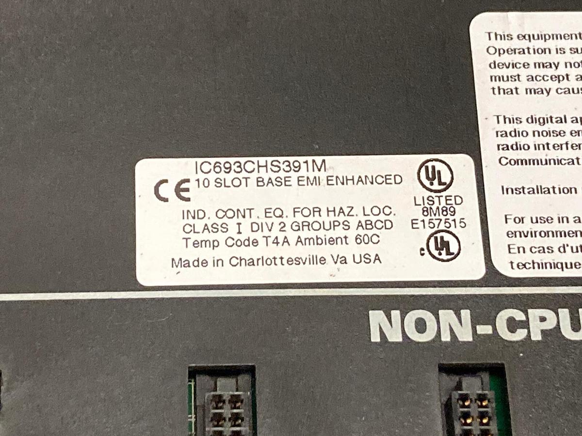 Used GE Fanuc,IC693CHS391M,Base 10 Slot Expansion