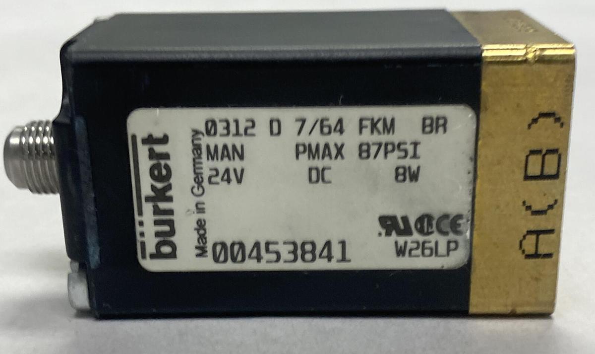 BURKERT,0312 D 7/64 FKM BR,SOLENOID VALVE NEW NO BOX