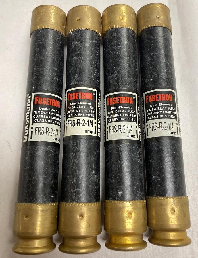 Cooper Bussmann,FRS-R-2-1/4,Fusetron Fuse Lot Of 4 NOS
