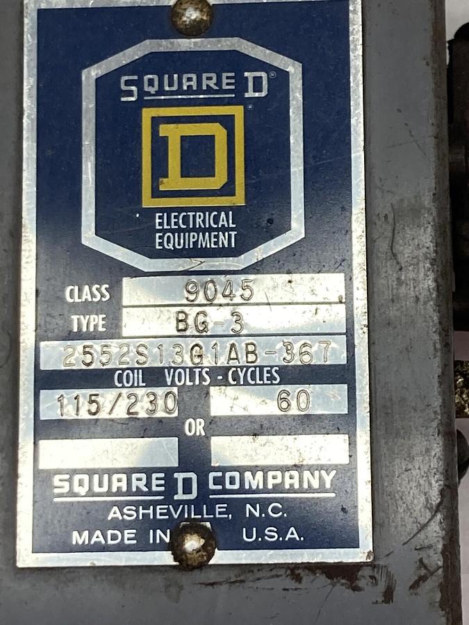 Used Square D,Class 9045 Type BG 3,Magnetic Unloader