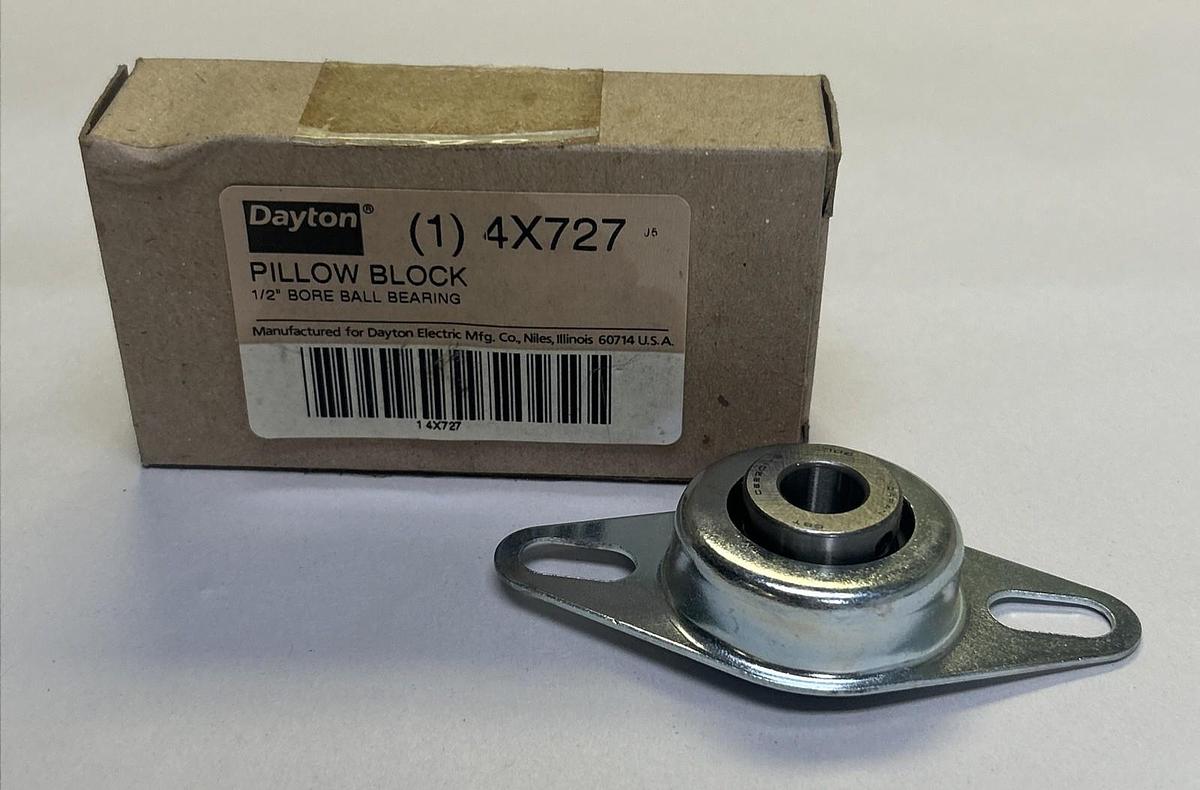 DAYTON,4X727,PILLOW BLOCK BEARING 1/2" BORE NOS