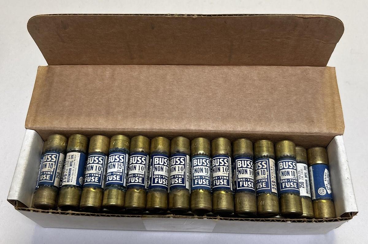 COOPER BUSSMANN,NON-10,ONE-TIME 10A 250V FUSE LOT OF 53 NOS