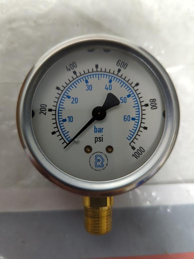 RITTER,J-7672-P,GAUGE 2-1/2 IN FACE 1/4 IN NPT BOTTOM CONNECTION 0-1000PSI NOS