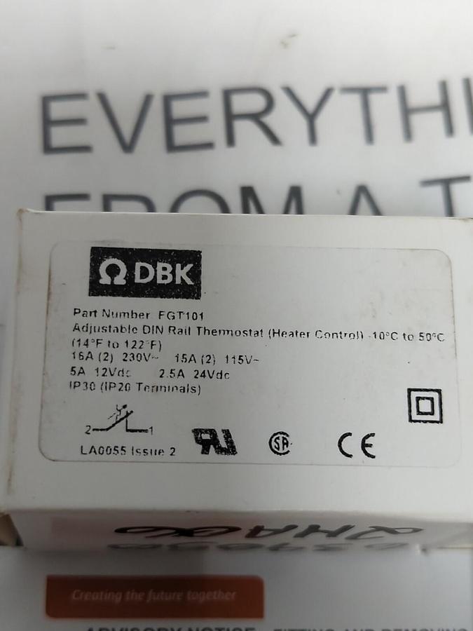 GENESIS AUTOMATION,FGT101,ADJUSTABLE DIN RAIL THERMOSTAT HEATER CONTROL