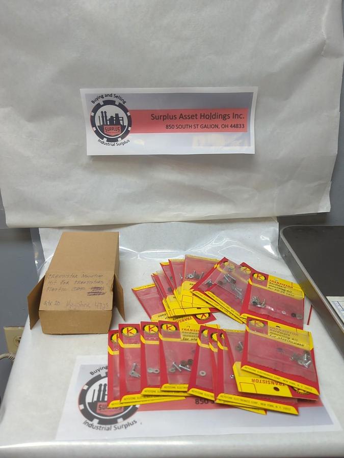 KEYSTONE ELECTRONICS,4728,MOUNTING KIT FOR TRANSISTOR PLASTIC CASE LOT OF 20 NOS