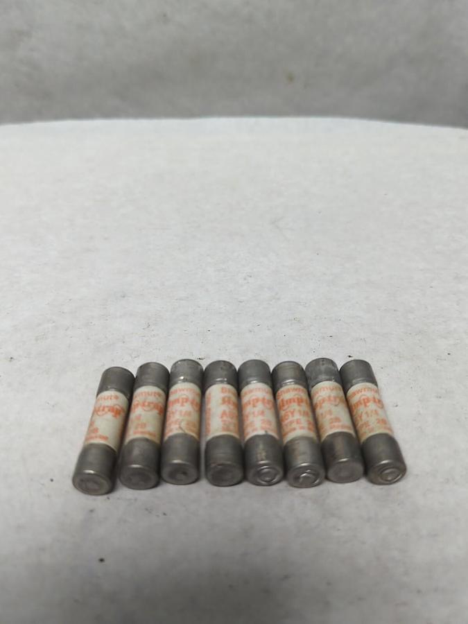 Used GOULD SHAWMUT,A6Y-1/4,AMP-TRAP 1/4 AMP FUSE LOT OF 8 PRE-OWNED