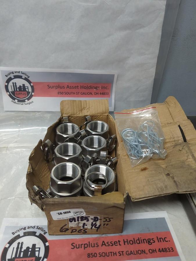 DIXON,G125-D-SS,STAINLESS STEEL CAM&GROOVE COUPLER 1-1/4 INCH LOT OF 6 NOS