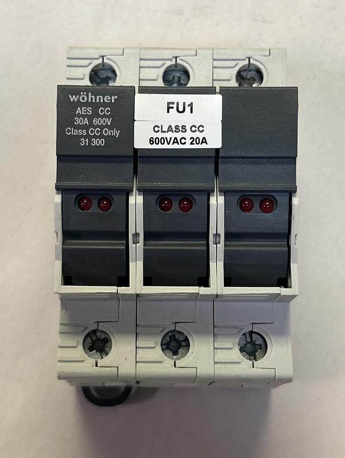 Used WOHNER,AESCC,FUSE HOLDER 30A 600V 3P LOT OF 3