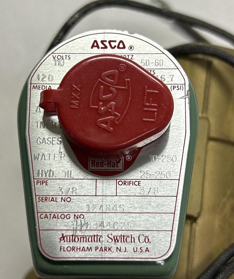 ASCO,8344C25,SOLENOID VALVE 3/8IN NOS