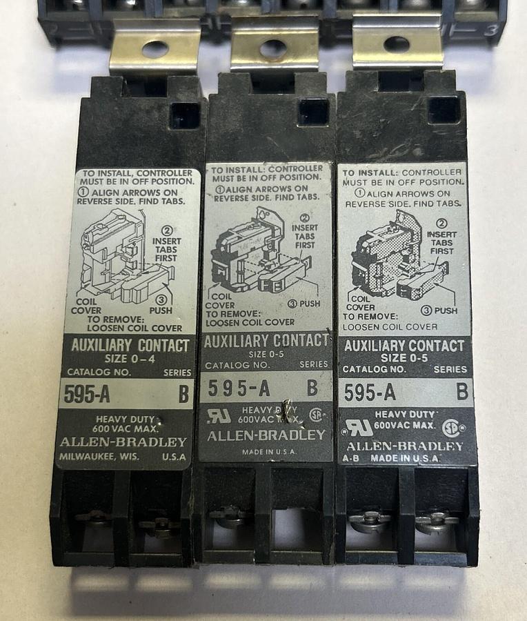Used ALLEN BRADLEY,595-A,AUXILIAR CONTACT LOT OF 7