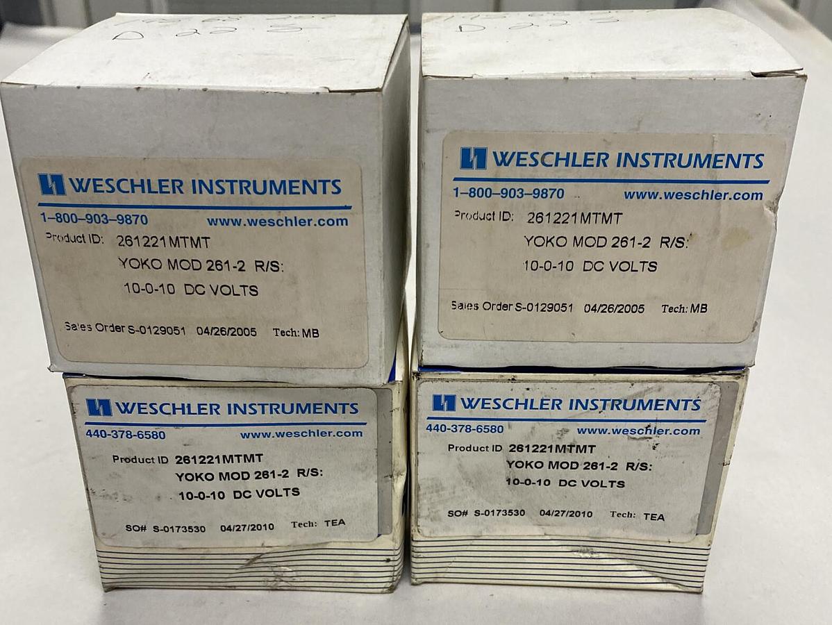 Yokogawa Weschler Instruments,26221MTMT 261-2,Panel Meter Lot Of 4 NOS