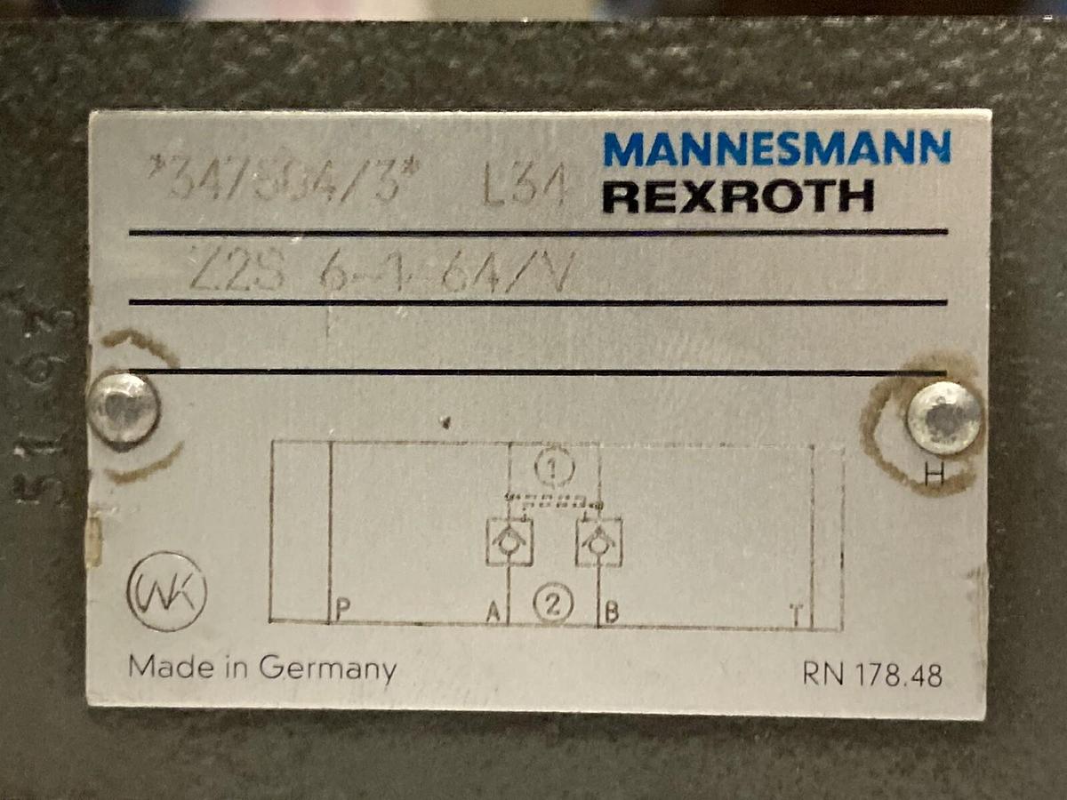 Used Rexroth,Z2S-6-1-64/V,Hydraulic Check Valve Manifold Block