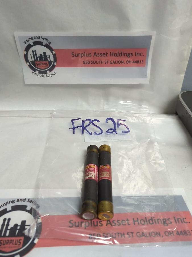 Used COOPER BUSSMANN,FRS-25,FUSETRON 25 AMP FUSE LOT OF 2 PRE-OWNED