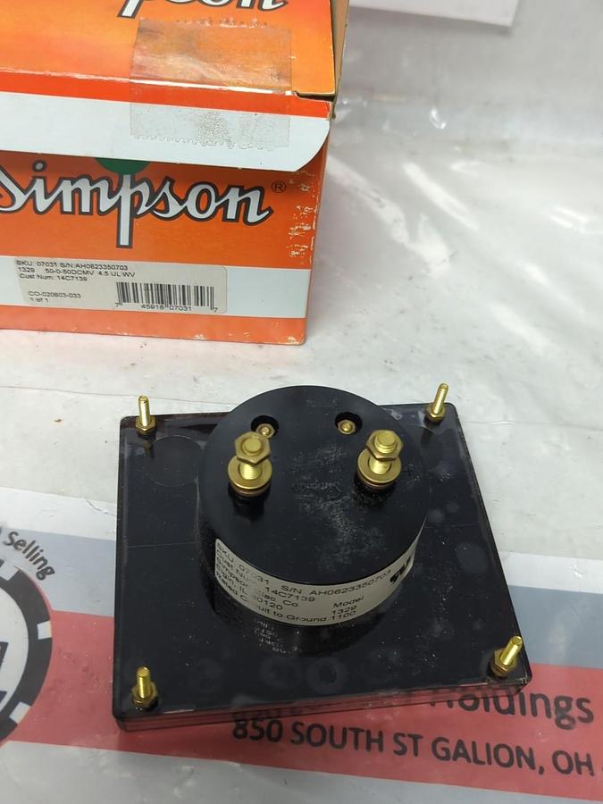 SIMPSON,1329,PANEL METER 50-0-50 DCMV NOS