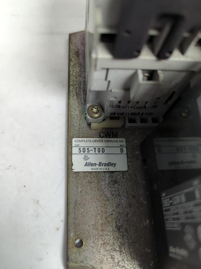Used ALLEN BRADLEY,505-TOD,SERIES D REVERSING STATER NEMA 00 120-600V AC PRE-OWNED
