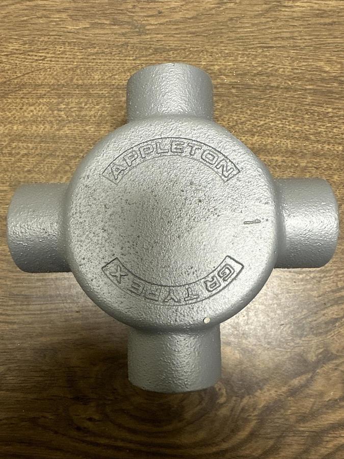 Appleton,GRHX 100,1" Iron Conduit Outlet Box Type EFHCA 4 Way
