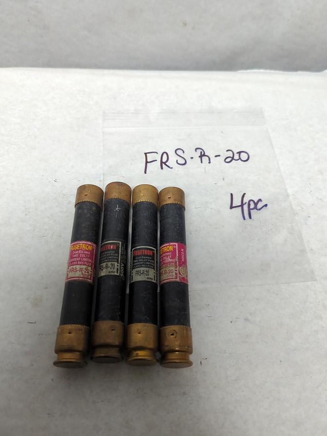 Used COOPER BUSSMANN,FRS-R-20,FUSETRON 20 AMP FUSE LOT OF 4 PRE-OWNED