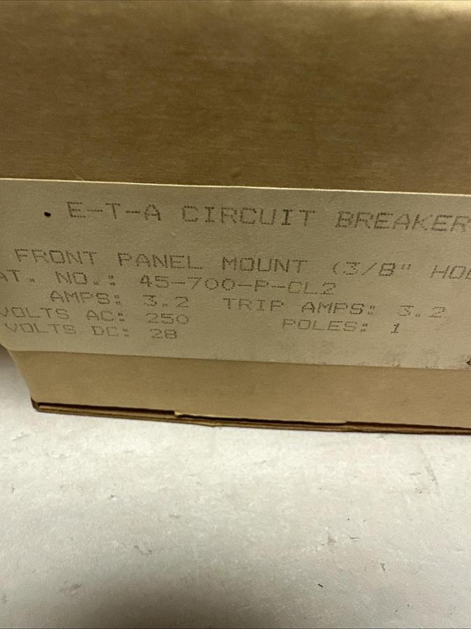 Used ETA,45-700-P-CL2,3.2Amp Circuit Breaker LOT of 7