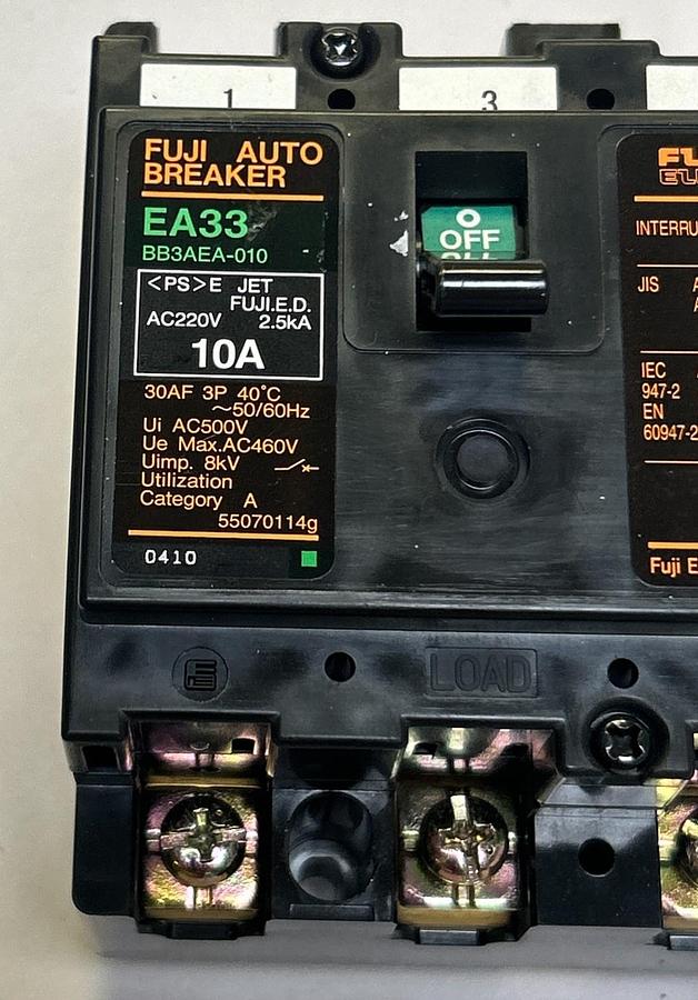 Used FUJI ELECTRIC,BB3AEA-010,CIRCUIT BREAKER 10A 220V 3P