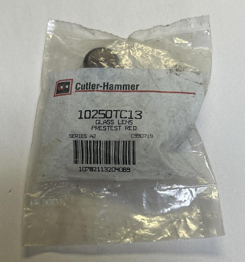 CUTLER-HAMMER,10250TC13,RED GLASS LENS NOS