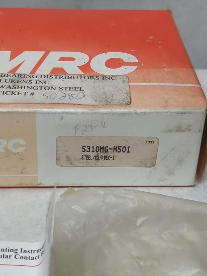 MRC,5310MG-H501,DOUBLE ROW ANGULAR CONTACT BEARING 50MM BORE NOS