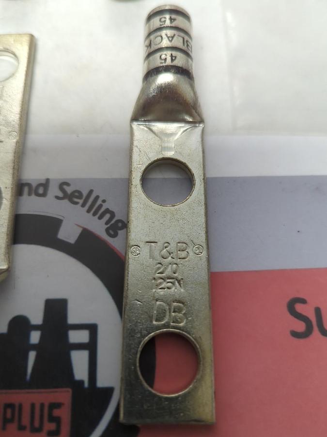 T&B,125N,COMPRESSION LUG 2-HOLE BLACK 45 LOT OF 6 NOS