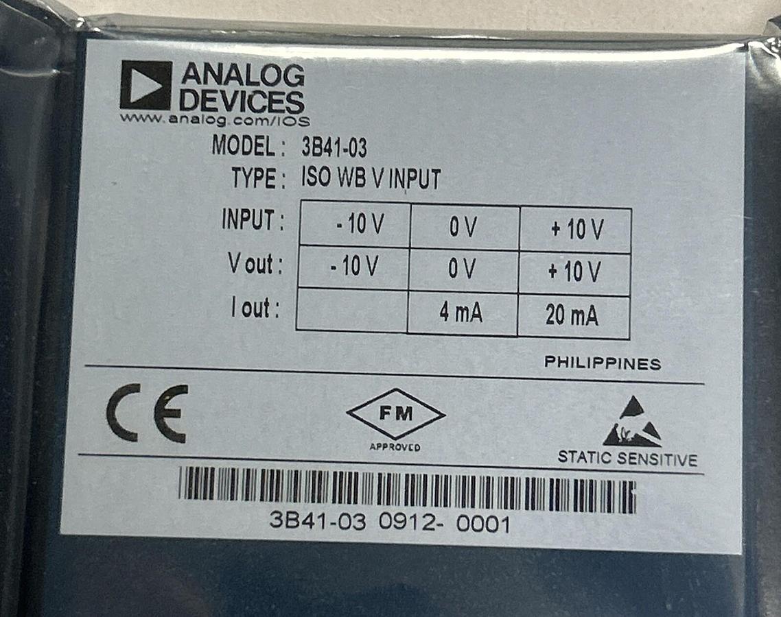 ANALOG DEVICES,3B41-03,ISOLATED WIDEBAND INPUT MODULE NEW