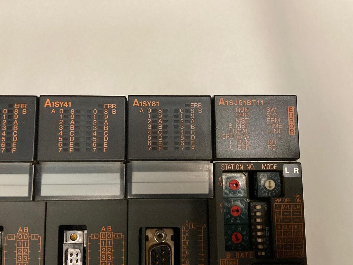 Used Mitsubishi,A1S61PN A2USHCPU A1SX41 (x3) A1SX71 A1SY41 A1SY81 A1SJ61BT11,Rack