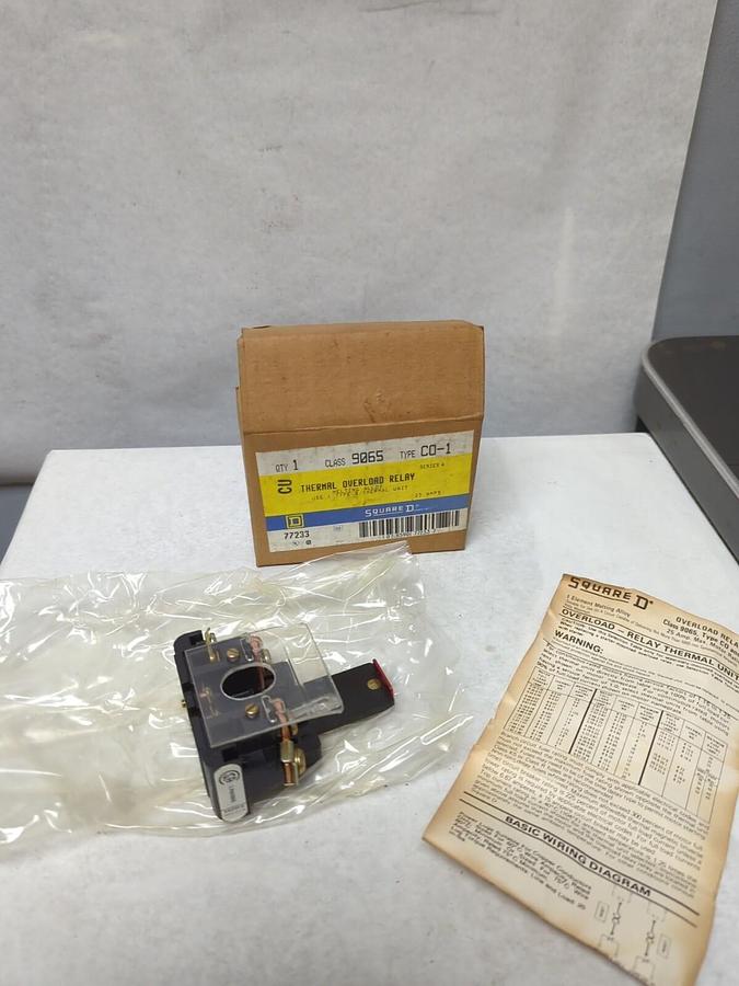 SQUARE D,77233,CLASS 9065 TYPE CO-1 THERMAL OVERLOAD RELAY NEW