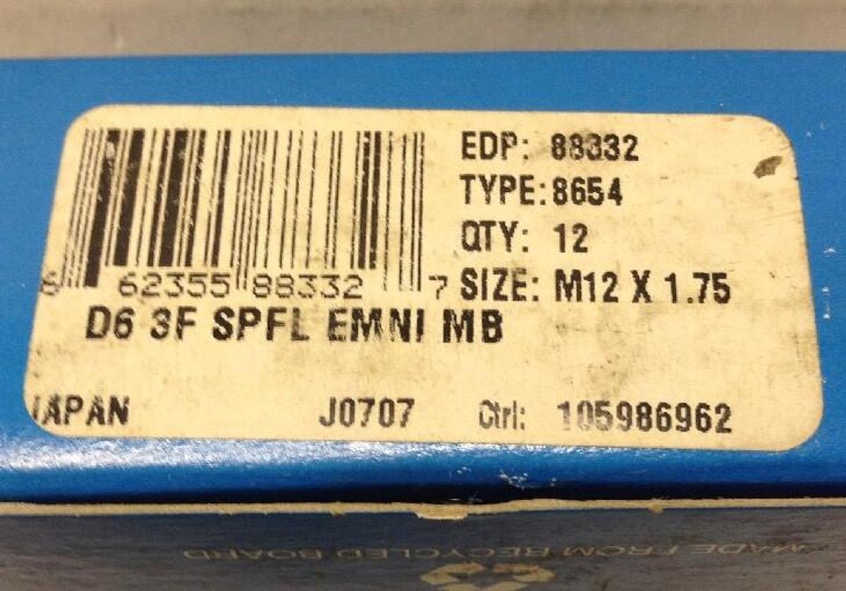 Greenfield Series,8654,Spiral Flute Tap w/ Modified Bottoming Chamfer Box of 12