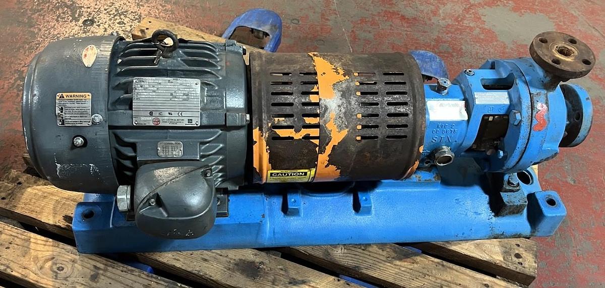 Used GOULDS,3196,STX CENTRIFUGAL PUMP 1X1.5-6 MOTOR 7.5HP 3525RPM 3PH