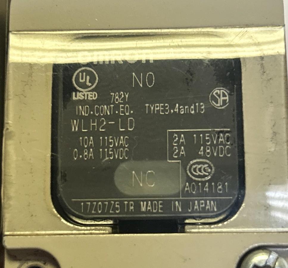 Used OMRON,WLH2-LD,LIMIT SWITCH LOT OF 2