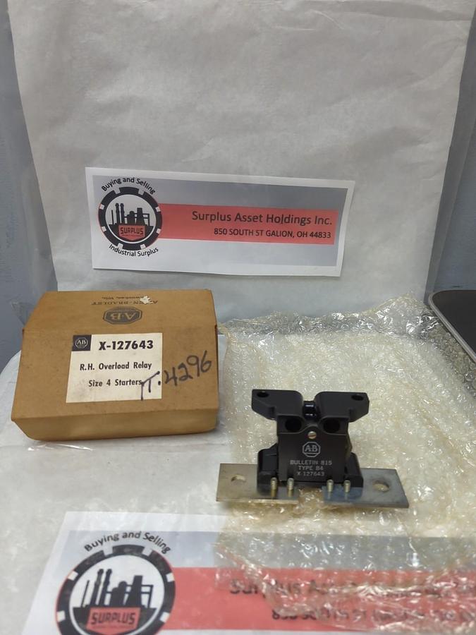 ALLEN BRADLEY,X-127643,R.H. OVERLOAD RELAY SIZE 4 NOS