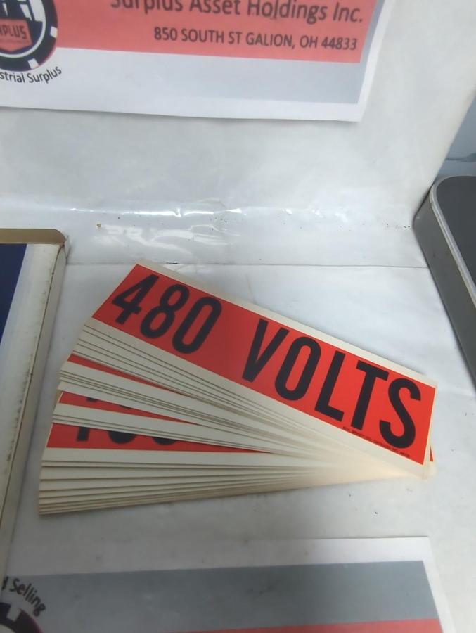 BRADY,44115,VOLTAGE MARKERS 480 VOLT PACK OF 25 PCS NOS
