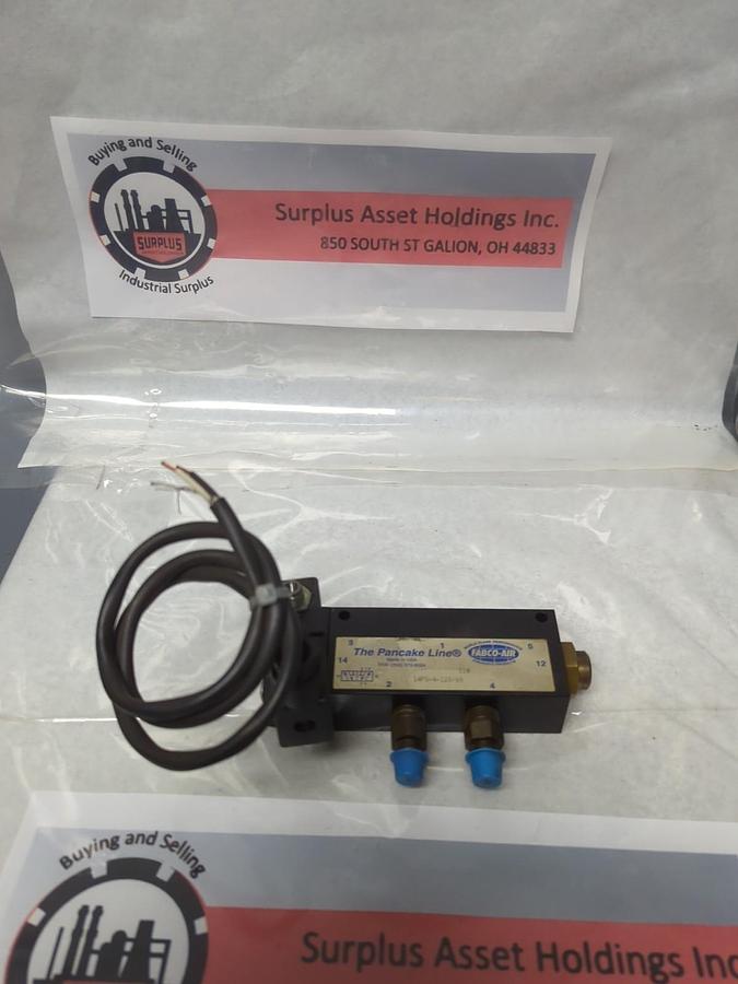 Used FABCO AIR,14FS4-120/60,PANCAKE LINE DIRECTIONAL SOLENOID VALVE 120V PRE-OWNED