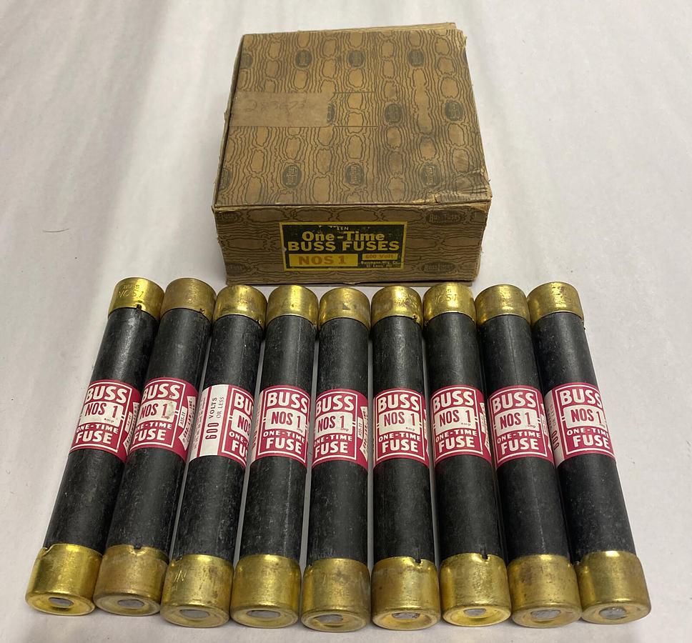 COOPER BUSSMANN,NOS-1,One-Time Fuse Lot Of 9 NOS