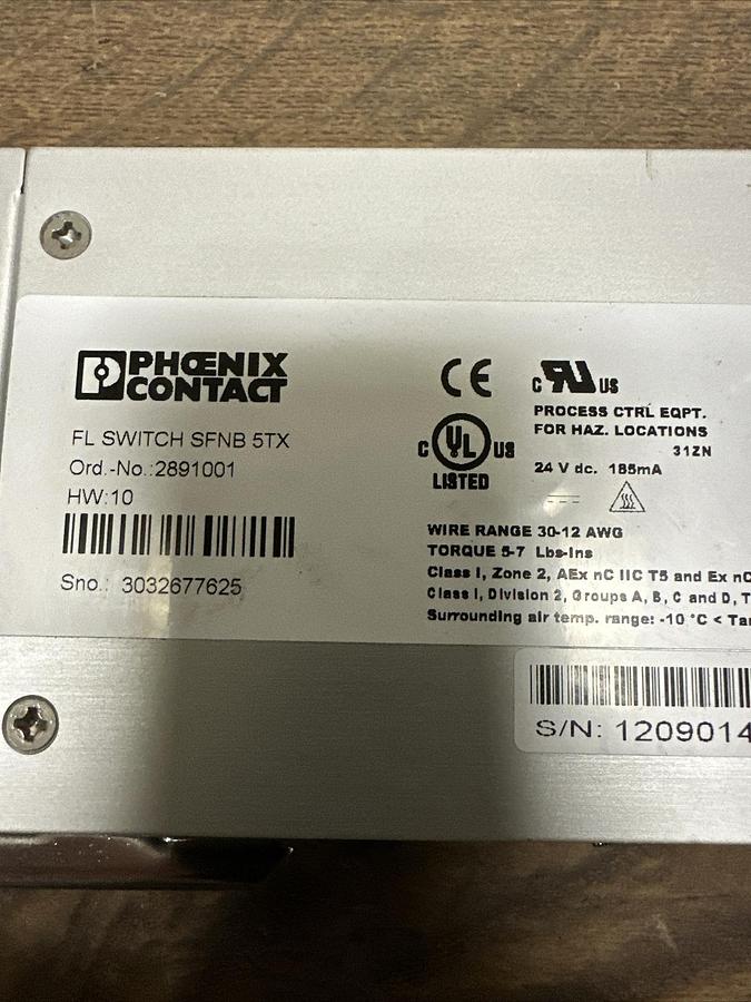 Used Phoenix Contact,SFNB 5TX,FL Ethernet Switch