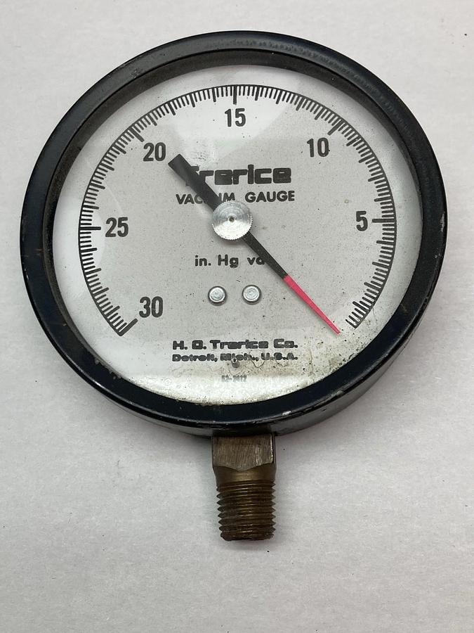 Used Trerice,52-2412 0-30 Hg Vac,Pressure Gauge