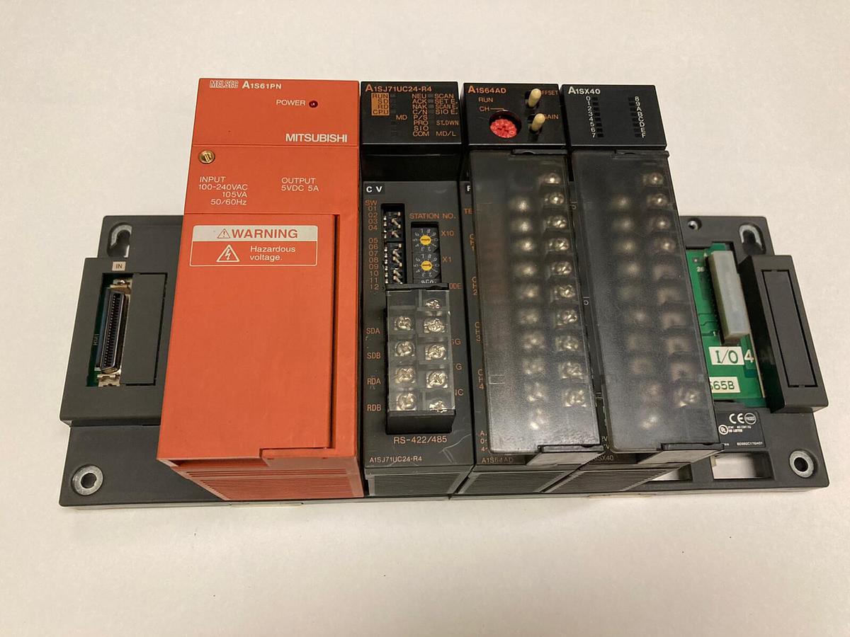 Used Mitsubishi,A1S61PN A1SJ71UC24-R4 A1S64AD A1SX40,PLC Rack Assembly