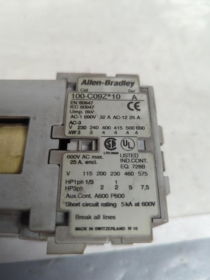 Used ALLEN BRADLEY,100-C09Z*10,CONTACTOR PRE-OWNED