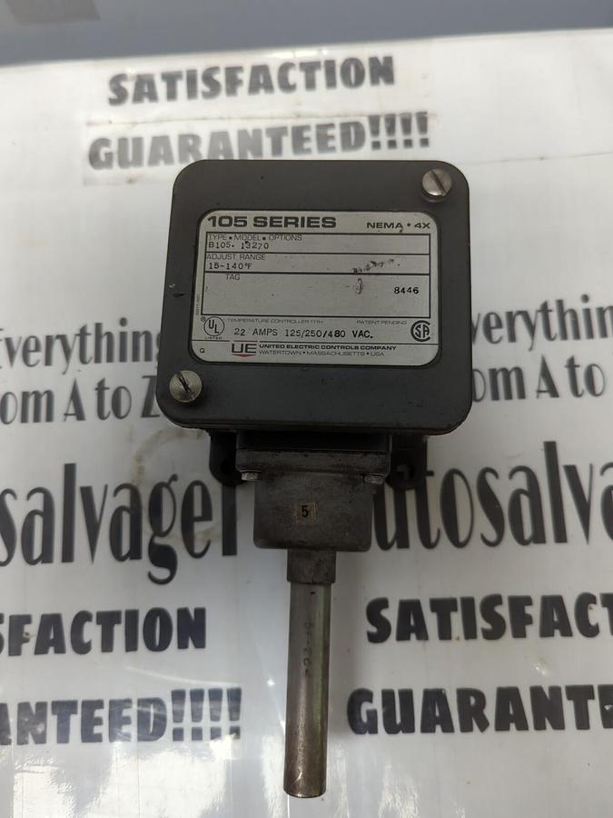 UNITED ELECTRIC,B10J 13270,TEMPERATURE CONTROLLER 22AMP 125/250/480 VAC NOS