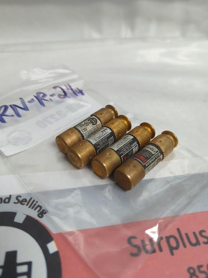 Used COOPER BUSSMANN,FRN-R-2-1/4,FUSETRON 2-1/4 AMP FUSE LOT OF 4 PRE-OWNED
