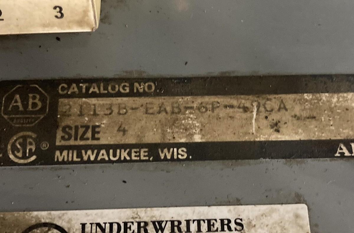 Used Allen-Bradley,2100 2113B,Size 4 MCC 25 Inch Starter Feeder Bucket