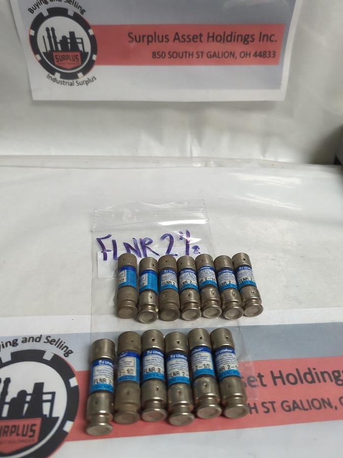 Used LITTELFUSE,FLNR2-1/2,TIME-DELAY 2-1/2 AMP FUSE LOT OF 13 PRE-OWNED