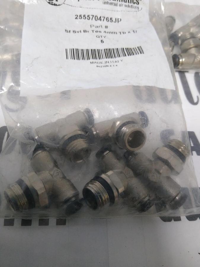 Used JUPITER PNEUMATICS,2555704765JP,4MM TUBEX1/4 IN UNI SWIVEL MALE BRANCH TEE P
