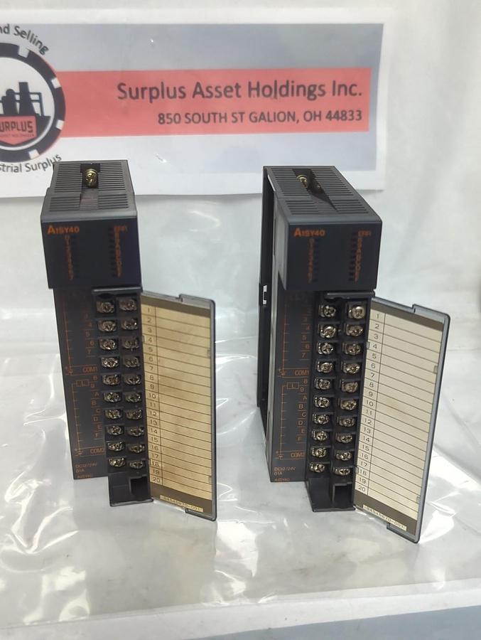 Used MITSUBISHI,A1SY40,DIGITAL OUTPUT UNIT MODULE LOT OF 2 PRE-OWNED